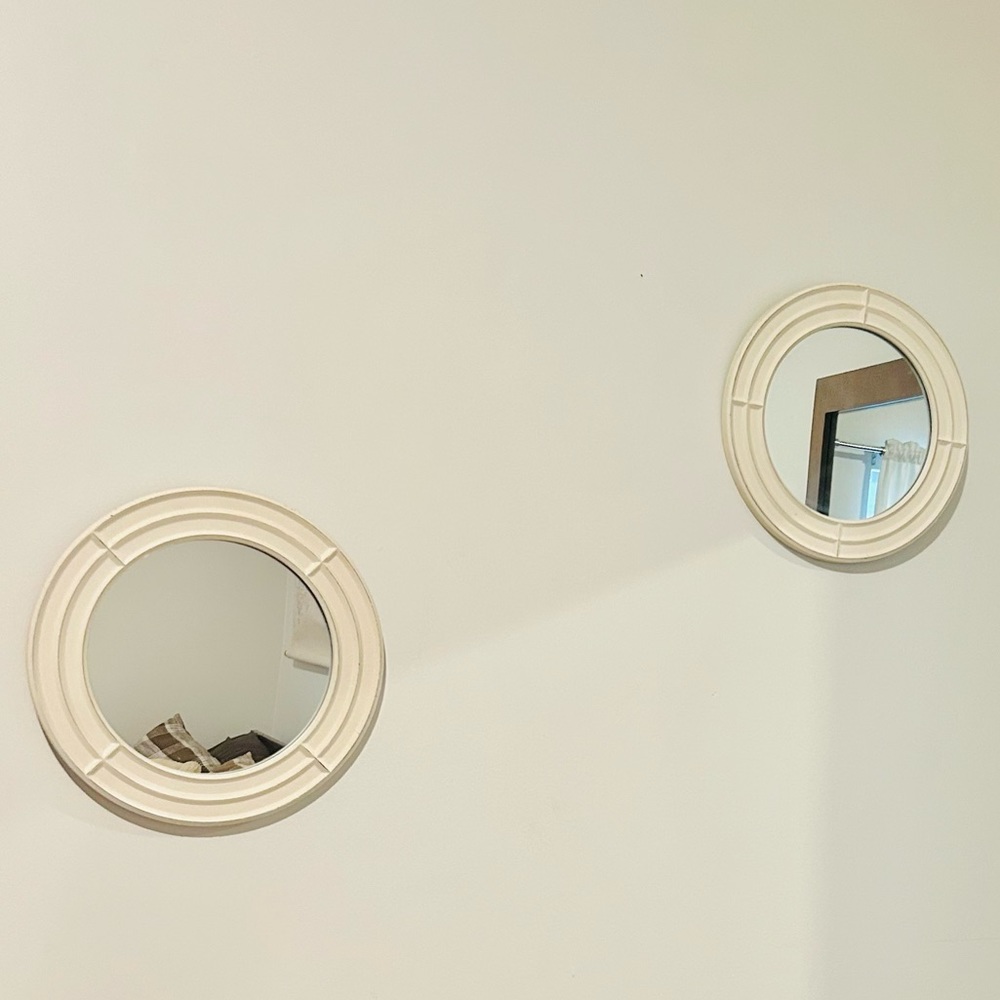 2 Piece Wooden Framed Decorative Mirrors
